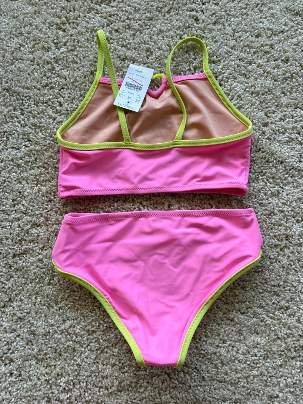 Crewcuts girls heart cutout two-piece bikini set size 8